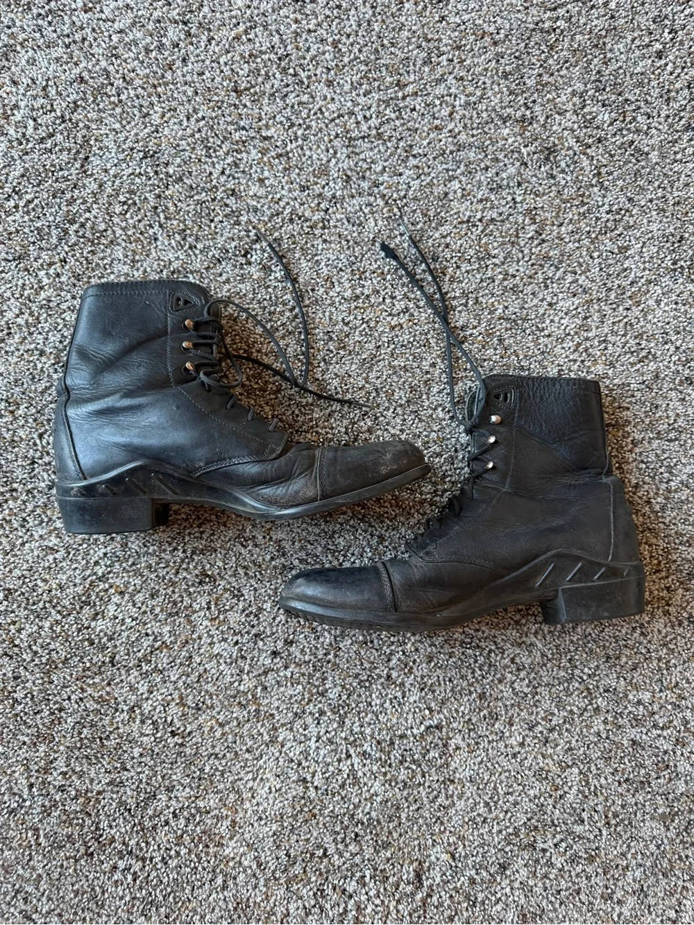 Ariat Black Leather Lace Up Paddock Riding Boots Women's US 8 Equestrian